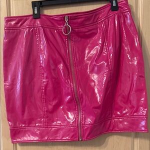 Forever 21 Glossy Pink Mini Skirt